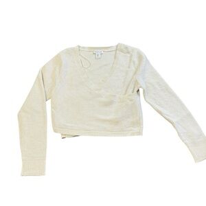 Rachel Zoe Metallic Ribbed Knit Wrap Sweater | Size M | New Without Tags